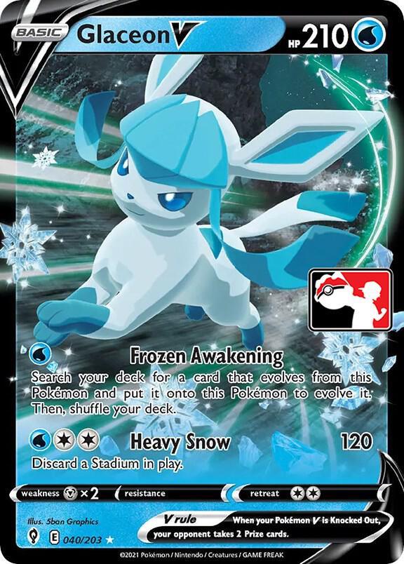 Evolving Skies Glaceon V [Prize-Pack] Pokémon card